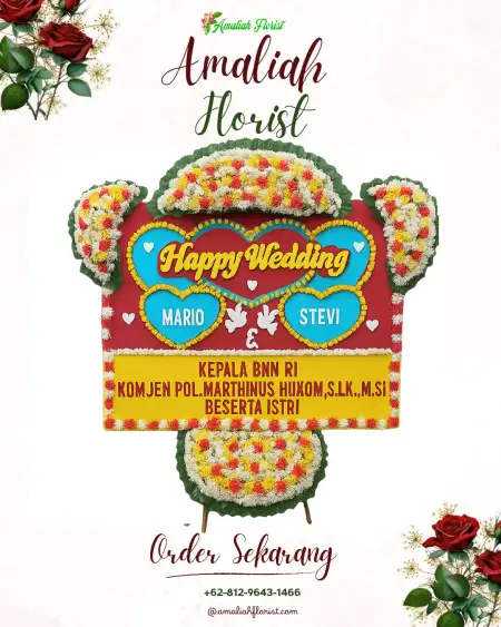 Papan Bunga Pernikahan Sebuku